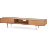 Gazzda Fawn lowboard 2 drawers houten tv meubel naturel - 220 x 45 cm