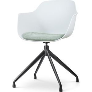 Eetkamerstoelen - Wit - Kunststof en Metaal - Industrieel