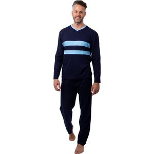 Amantes - Heren Pyjama - Blauw - Katoen - Tweedelige Set