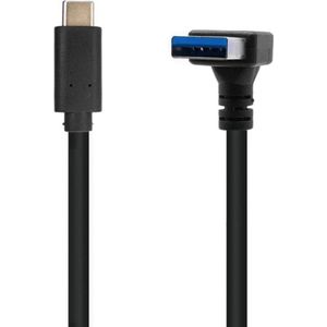 USB-C naar USB-A haaks (boven) kabel - USB3.0 - tot 0,9A / zwart - 0,20 meter