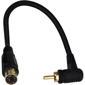 S-Video / S-VHS (m) - Composiet RCA (m) haaks video adapter kabel / zwart - 0,15 meter