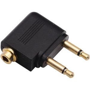 Premium 3,5mm Jack stereo audio vliegtuigadapter - haaks - verguld / zwart