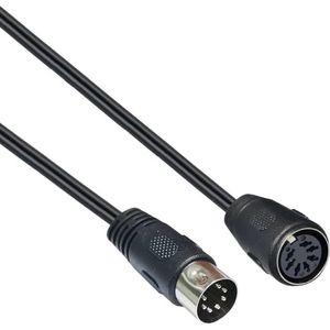 DIN 7-pins audio verlengkabel / zwart - 1,5 meter