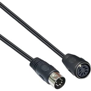 DIN 7-pins audio verlengkabel / zwart - 3 meter