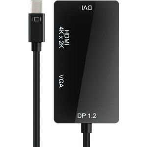 Mini DisplayPort 1.2 naar HDMI, DVI en VGA adapter / zwart - 0,15 meter