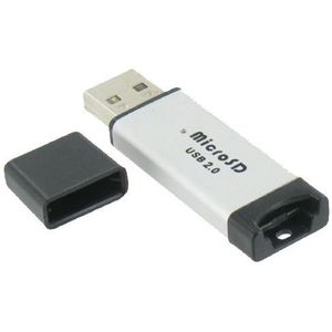 USB Cardreader met USB-A connector en 1 kaartsleuf - voor Micro SD - USB2.0