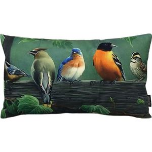 Painted Birds Kussenhoes | Katoen / Linnen | 30 x 50 cm