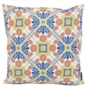 Mozaiek - Kussenhoes - Oranje/Blauw - Katoen/Polyester - 45 x 45 cm