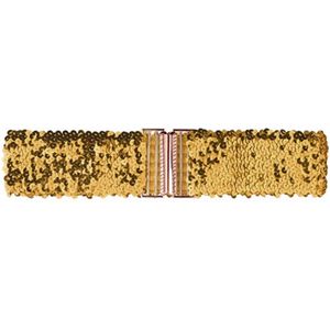 Sparkle Tailleriem Goud | Sequins / Glitter Pailletten | 65 - 95 cm | Elastische Riem | Fashion Favorite