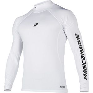 Magic Marine Cube Rashvest L/S sneldrogend - UV50+ beschermende lycra wit S