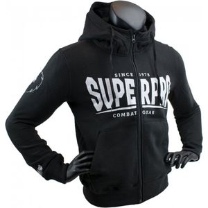Super Pro Hoody met Rits.P. Logo Zwart/Wit Small