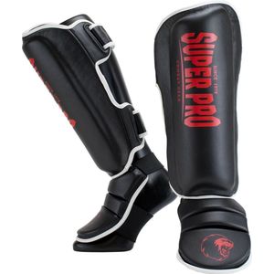 Super Pro Combat Gear Scheenbeschermer Protector SE Zwart/Rood/Wit