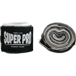 Super Pro Combat Gear Semi-Elastische Bandages - Camo Zwart/Grijs/Wit - 250 cm