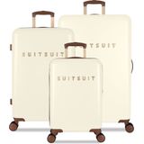 SUITSUIT Fab Seventies - Kofferset 3delig - 55 + 66 + 76 cm - 186L - Gebroken Wit