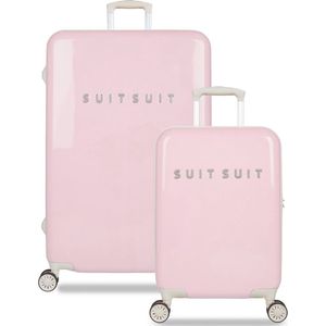 SUITSUIT Fabulous Fifties - Kofferset 2 delig - Handbagage 55cm - Ruimbagage koffer 76cm - TSA Slot - Roze Pastel
