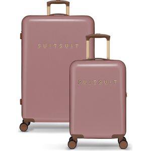 SUITSUIT Fab Seventies - Kofferset 2 delig - Handbagage 55cm & Ruimbagage koffer 76cm - TSA Slot - Roze