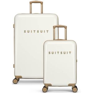 SUITSUIT Fusion - Kofferset 2 delig - Handbagage 55cm - Ruimbagage koffer 76cm - TSA Slot - Wit