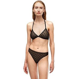 KARL LAGERFELD Dames Triangelbeha Met Kl-Monogram, Zwart, L