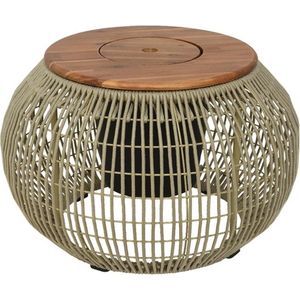 Bijzettafel tuin | Decoris | Rond (Ø 58 x 37 cm, Beige)