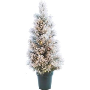 Kerstboom - Kunstkerstboom - Vancouver - Besneeuwd in pot - 120cm - Verlicht met 80LED