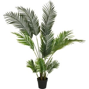 Groene Areca/goudpalm palmen kunstplanten 150 cm met zwarte pot