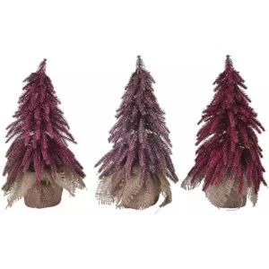 Decoris Mini kerstboom roze 3ass 20cm (1 stuk) assorti