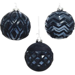 Kerstballen | Ø 10 cm | 12 stuks (Blauw)