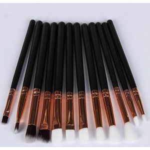 Kwasten Set Make-Up - 12 Delige Set - Beauty Set - Zwart - Wenkbrouwen - Oogschaduw