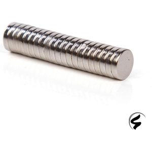 20 Stuks 8x2 mm Neodymium Magneten - Rond - Sterke Zilverkleurige Magneetjes