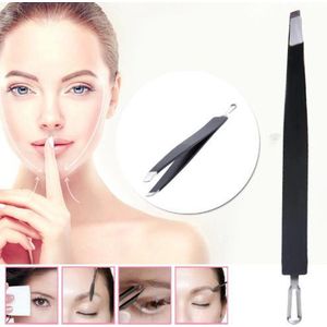 2-In-1 Epileer Pincet & Comedonenlepel Set - RVS Tweezer & Mee-eters Verwijderen Lepel - Puisten verwijderaar - Comedonendrukker - Blackhead Killer/Remover