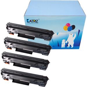 KATRIZ® huismerk toner CF279A(HP79A) Zwart+ Kopieerpapier-A4-80GR-500vellen-wit | Geschikt voor HP LaserJet Pro M12a / LaserJet Pro M12w / LaserJet Pro M26a / LaserJet Pro M26nw | 4 stuks