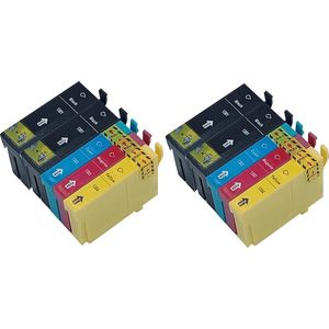 KATRIZ® huismerk ink Epson 4x T1301 Zwart + 2x T1302 Cyaan + 2x T1303 Magenta + 2x T1304 Geel | 10 stuks