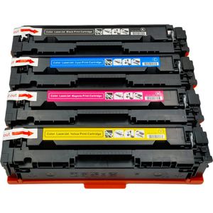 KATRIZ®  huismerk toner | MET CHIP | 1x W2210A (HP 207A) Zwart |1x W2211A (HP 207A) Cyaan |1x W2212A (HP 207A) Geel |1x W2213A (HP 207A) Magenta | Color LaserJet Pro M255dw / M255nw /  M283cdw / Color LaserJet Pro MFP M282nw / M283fdn / M283fdw