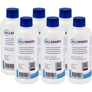 AllSpares Vloeibare Ontkalker (6x 500ml) voor Koffiemachines geschikt voor Delonghi Original EcoDecalk DLSC500