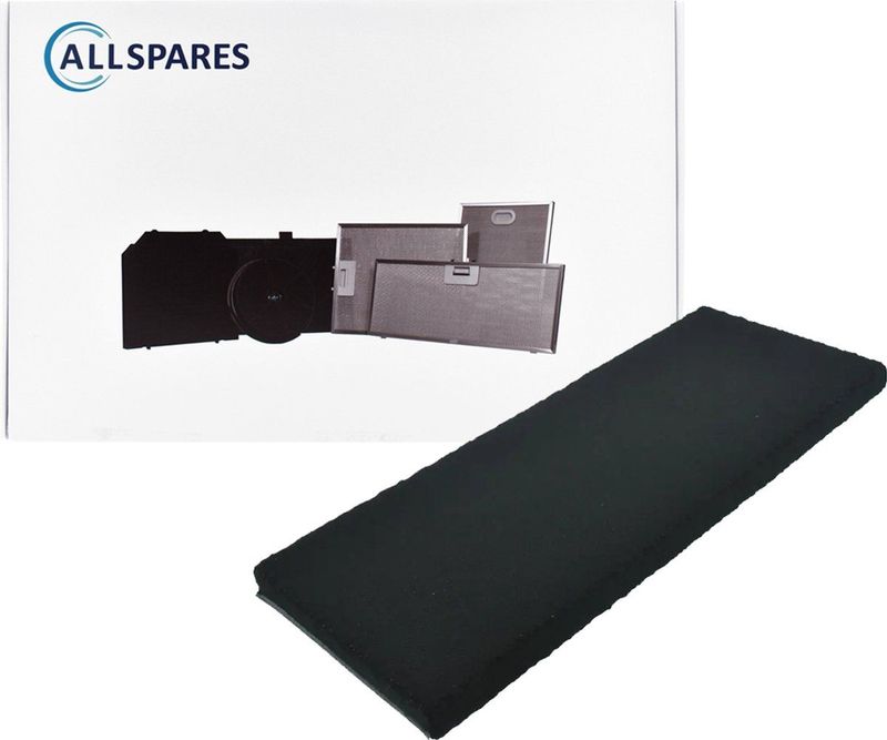 AllSpares Koolstoffilter voor Kookplaat geschikt voor Novy Monoblock 98002 (370x149x20mm)