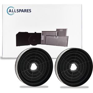 AllSpares Koolstoffilter (2st.) voor afzuigkappen geschikt voor Candy KFC6918 en Airlux CR390 (Ø170x35mm)