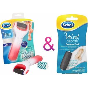 Scholl Velvet Smooth Express Pedi Elektronische 2 in 1 + Verwisselbare Roller Extra Grof - 2 stuks -Voetvijl- Scholl-eelt verwijderaar-Eeltvijl-Voetverzorging-Huidverzorging-Eelt- Scholl Velvet Smooth-Gelukkige voeten dragen gelukkige mensen.