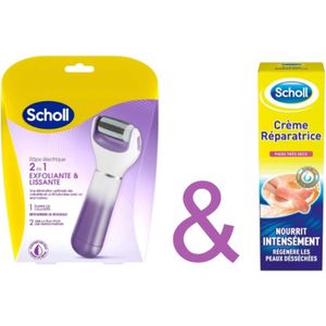 Scholl Velvet Smooth + 75 ml Scholl Reparatiecrème voor zeer droge voeten – Scholl – voetverzorging – Huidverzorging – Scholl velvet Smooth – Voetcreme – Creme – Cream.