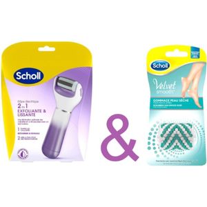 Scholl Velvet Smooth + Skin scrub navulling rollers- Scholl - Van Droge Huid Exfoliatie Roller Voeten En Benen 2 Stuks-Eelverwijderaar- Voetverzorging – Huidverzorging – Navulling – Rollers.