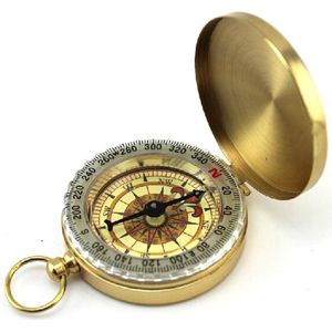 Luxe Kompas – Celvar – Glow In The Dark – Kompas Van Messing – Lichtgevend – Klassieke Kompas – Outdoor Uitrusting
