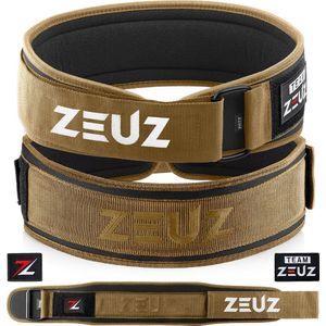 ZEUZ Gewichthefriem voor Fitness & CrossFit – Olympic Lifting belt - Gewichtheffen - Brace – Maat S - Beige