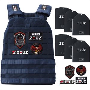 ZEUZ Gewichtsvest 16,5 KG voor CrossFit & Fitness – Tactical Vest & Trainingsvest - Verstelbaar in Gewichten – 19 Standen - Marineblauw