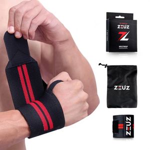 ZEUZ 1 Stuk Polsband voor Fitness, CrossFit, Bootcamp & Krachttraining – Stevigheidsband - Versteviging & Versterking Polsen - Polsbandage Wrist Support Wraps - Handen support - Sporten & Fit - Rood & Zwart