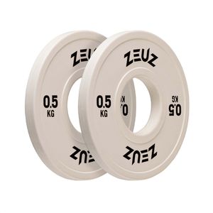 ZEUZ Halterschijf 2 Stuks 0.5 KG – 1 KG Gewichten Set – voor 50 mm Halter – voor CrossFit & Fitness – Metaal & Rubber - 0,5 Schijf