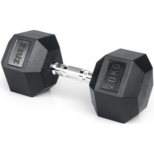 ZEUZ Hexa Dumbbell 1 Stuk 20 KG – Hexagon Gewichten – Krachttraining Dumbell geschikt voor CrossFit & Fitness