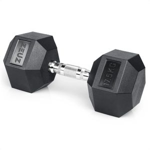 ZEUZ Hexa Dumbbell 1 Stuk 17,5 KG – Hexagon Gewichten – CrossFit, Fitness & Krachttraining Dumbell