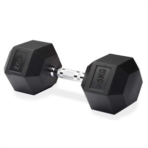 ZEUZ Hexa Dumbbell 1 Stuk 25 KG – Hexagon Gewichten – Krachttraining Dumbell geschikt voor CrossFit & Fitness