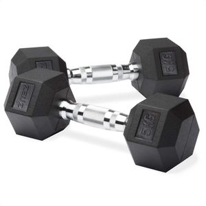 ZEUZ Hexa Dumbbells Set 2 x 5 KG – Dumbell - Hexagon Gewichten Dumbbellset – CrossFit, Fitness & Krachttraining Dumbellset