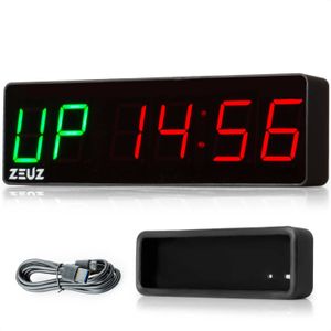 ZEUZ Mini Interval Timer voor CrossFit, Fitness & Sport – Stopwatch, Countdown & Aftelklok - Tabata & HIIT Digitale GYM Klok – 15,5 x 2,2 x 4,7 CM