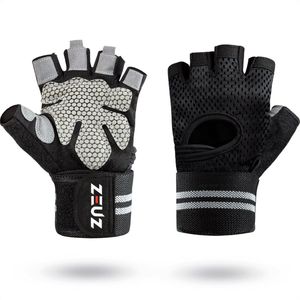 ZEUZ® Sport & Fitness Handschoenen Heren & Dames – Krachttraining – Crossfit – Grijs & Zwart (Small, Beide)